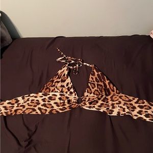 Leopard print top romwe
